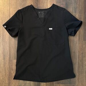 Figs Men's Classic Black V-Neck Shirt